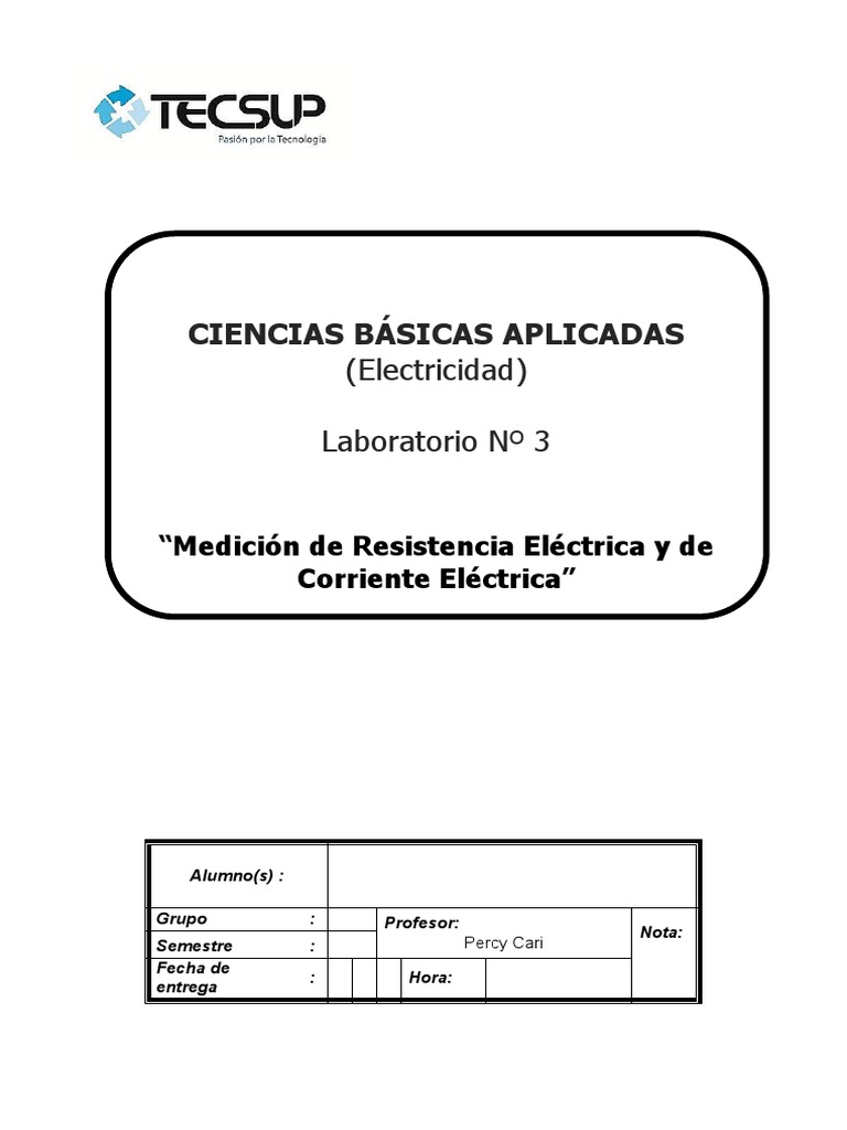 Medición de Resistencia y Corriente Eléctrica | PDF | Resistor | voltaje