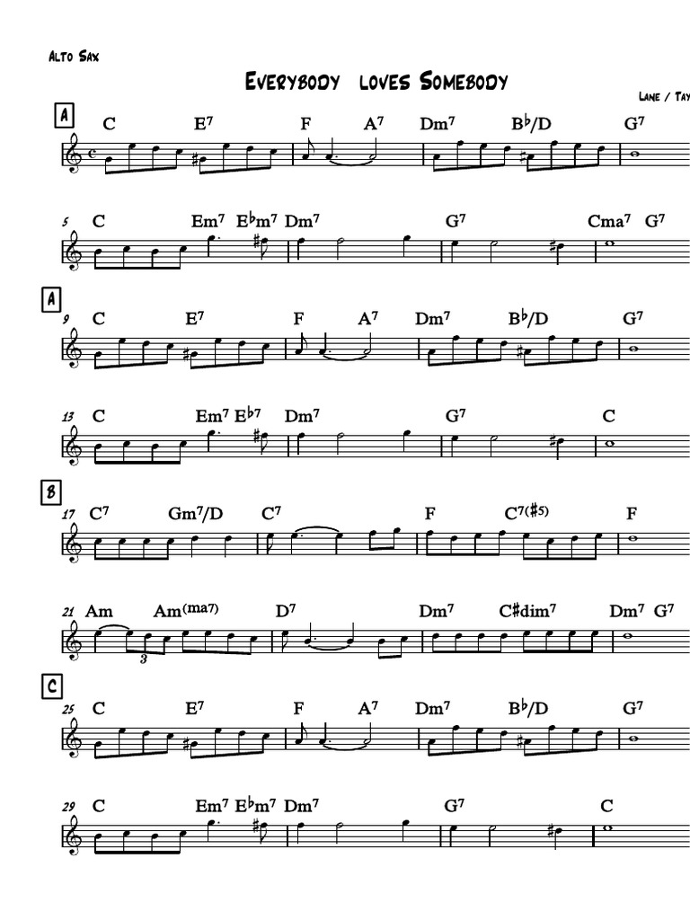 Everybody Loves Somebody Eb (Alto Sax) PDF