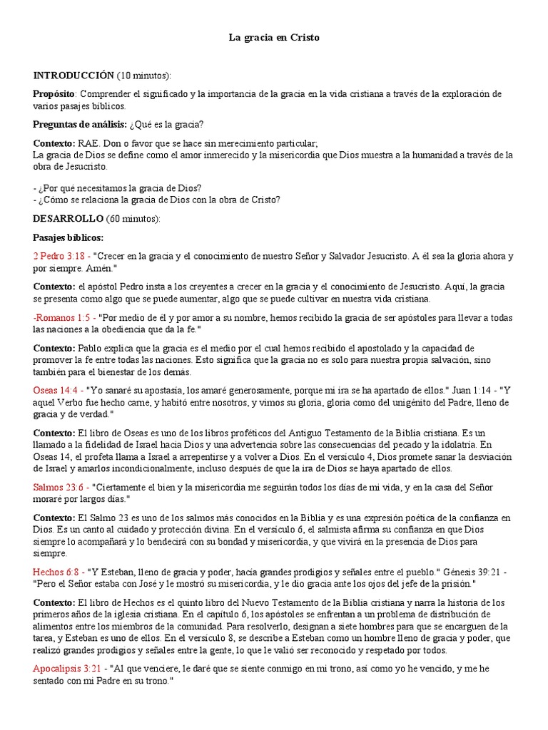 La Gracia de Dios en la Vida Cristiana | PDF | Gracia divina | Salvación