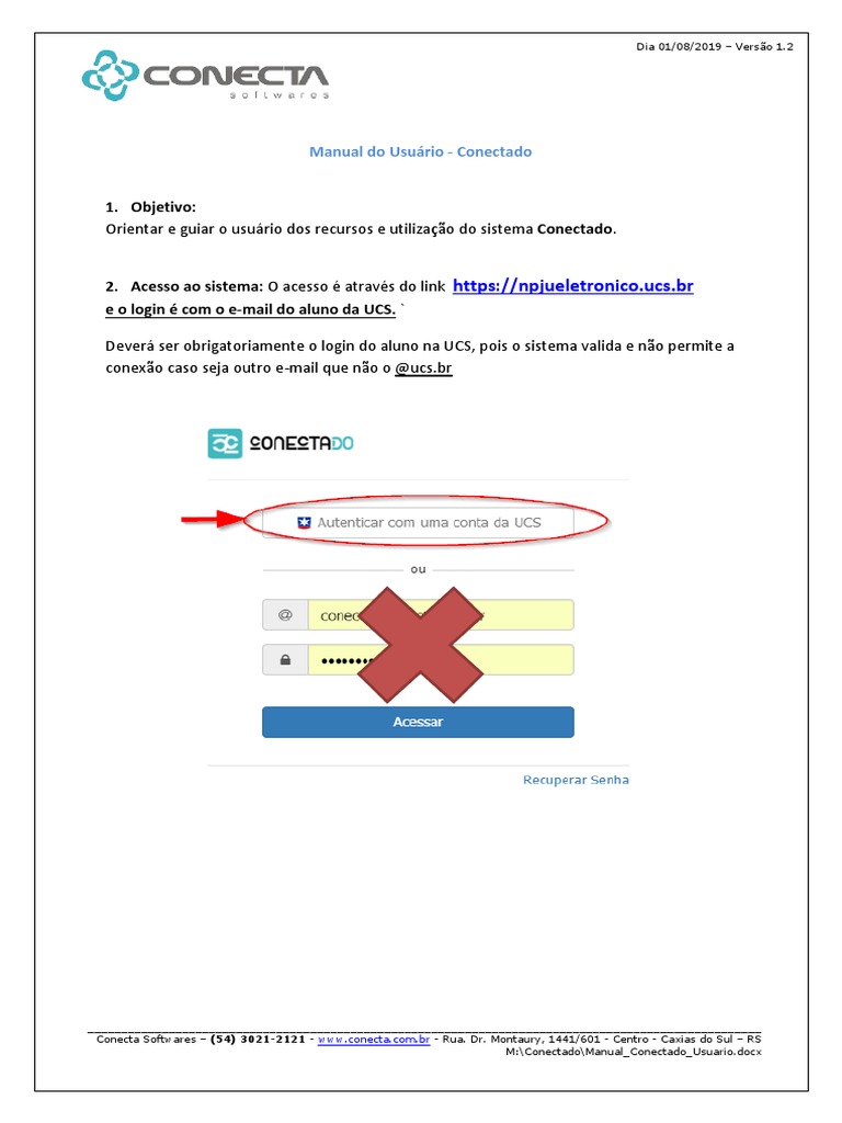 Manual do Usuário: Conectado UCS | PDF | Janela (informática) | Informática