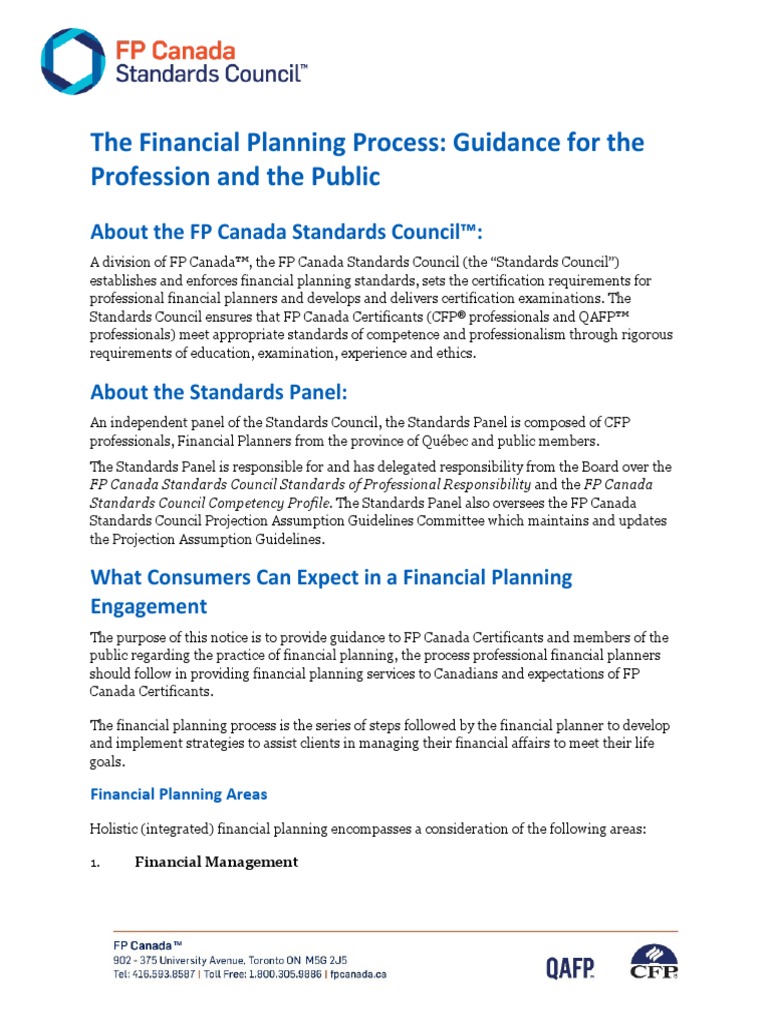 Guidance To The Profession - Financial Planning Process | PDF | Taxes ...