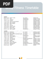 Group Fitness Timetable