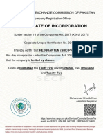 Incorporation Certificate