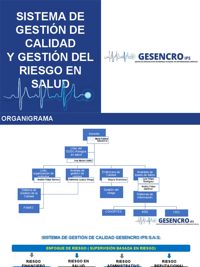 Sistema de Calidad y Gestion de Riesgo en Salud | PDF | Calidad ...