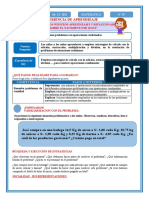 Actividad de Aprendizaje Resolvemos Problemas Con Opperaciones Combinadas