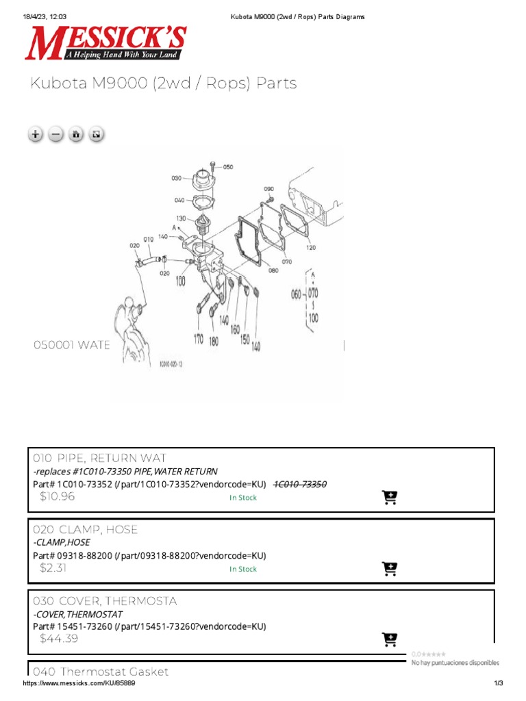 Kubota M9000 Parts Overview | PDF | Secondary Sector Of The Economy ...