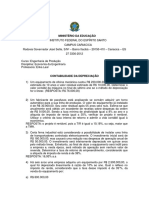 Exercícios de Economia Da Engenharia Contabilidade Da Depreciação