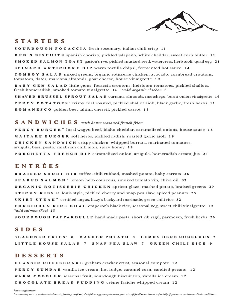 Percy Menu Food | PDF