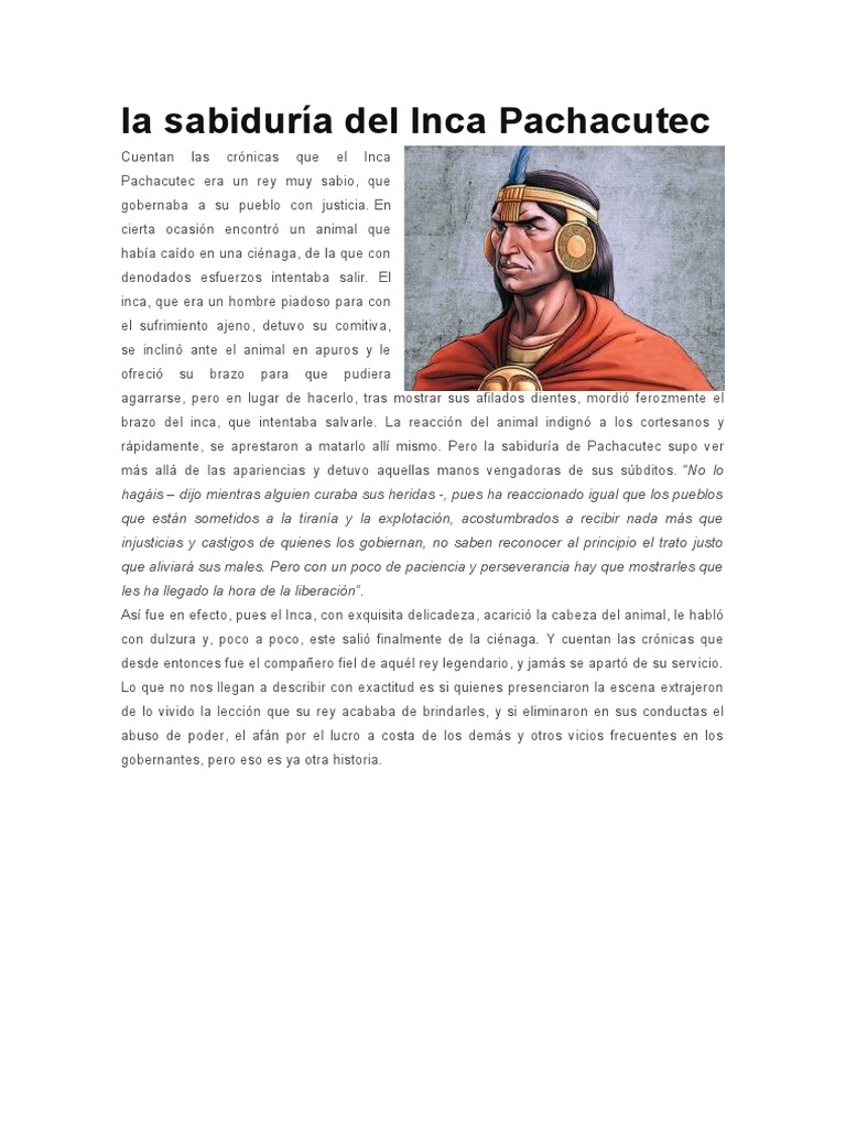 La Sabiduría Del Inca Pachacutec | PDF | Imperio Inca