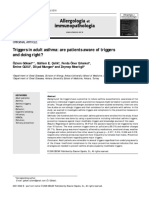 Allergologia Immunopathologia: Triggers in Adult Asthma: Are Patients Aware of Triggers and Doing Right?