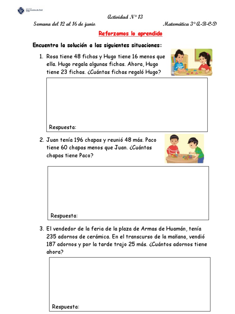 Ficha 13 Reforzamos Lo Aprendido | PDF
