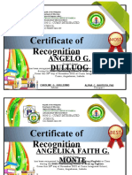 Certificates of Recognition in Reading - 2022 - PBAP