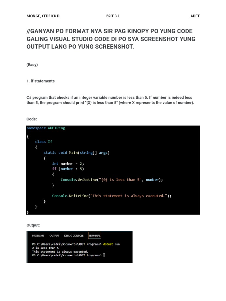 CSharp CONTROL STRUCTURES | PDF | C Sharp (Programming Language ...