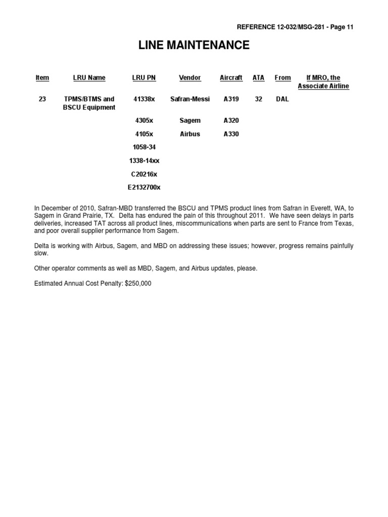 Airline Maintenance Challenges | PDF