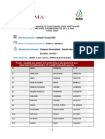 Date Du Concours:: Samedi 13 Août 2022