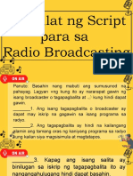 Pagsulat NG Iskrip Sa Radio Broadcasting