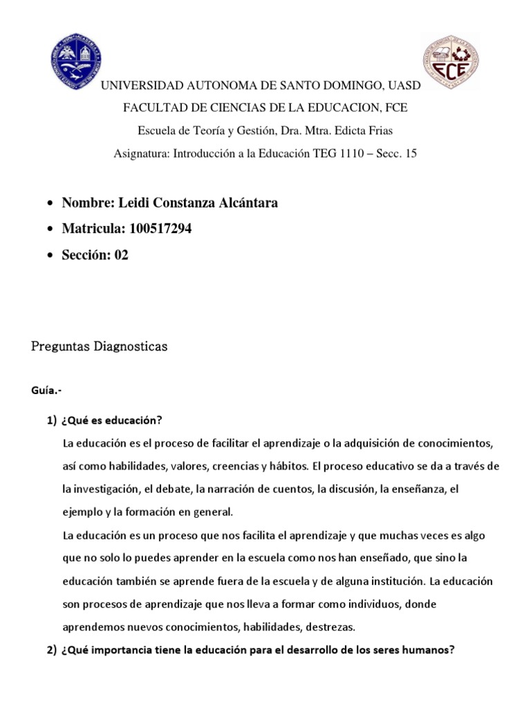 Unidad 1 Leidi Constanza Alcantara | PDF | Aprendizaje | Modificación ...