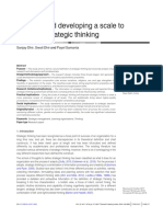 De Fining and Developing A Scale To Measure Strategic Thinking