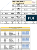 Online Class Time Table