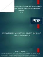 Knowledge of Ministry of Education