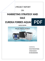 A PROJECT On Marketing Strategy and Sales Eureka Forbes Aquaguard