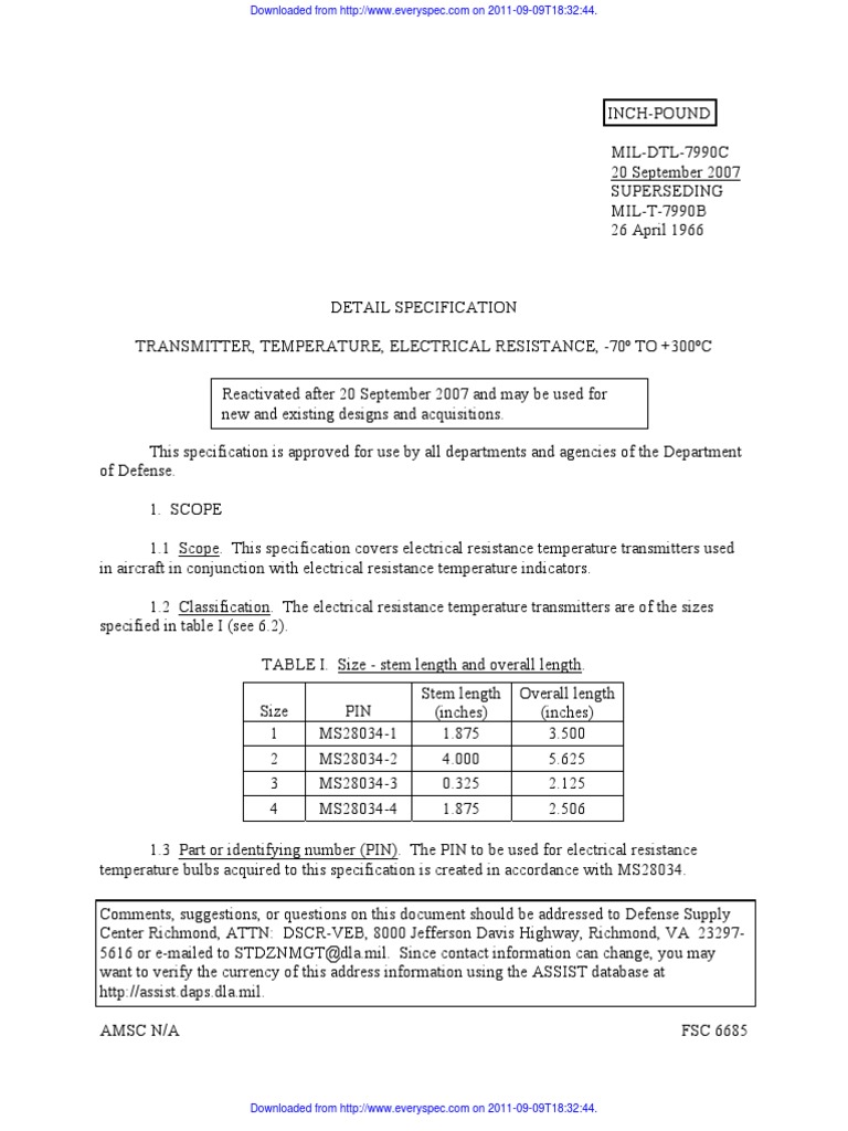 Mil Dtl 7990c Specification (Technical Standard) Packaging And Labeling