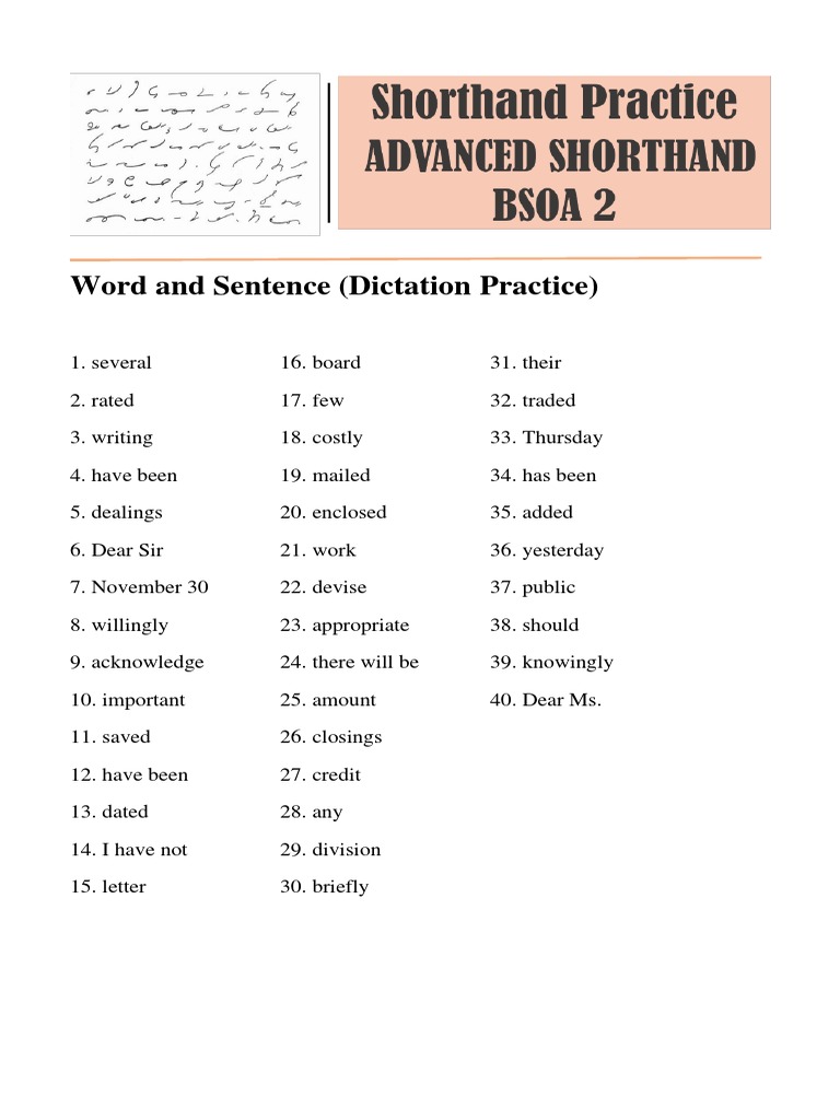 Shorthand Practice | PDF