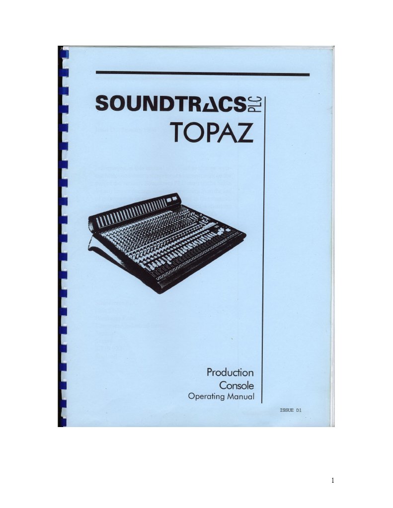 Soundtracs Topaz Mixer Manual | PDF