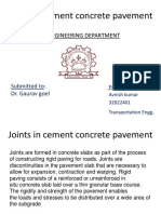 Joints in CC Pavements