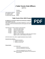 Table Tennis Clinic 2023 Proposals