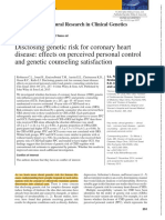 Disclosing Genetic Risk For Coronary Heart Disease: Effects On Perceived Personal Control and Genetic Counseling Satisfaction