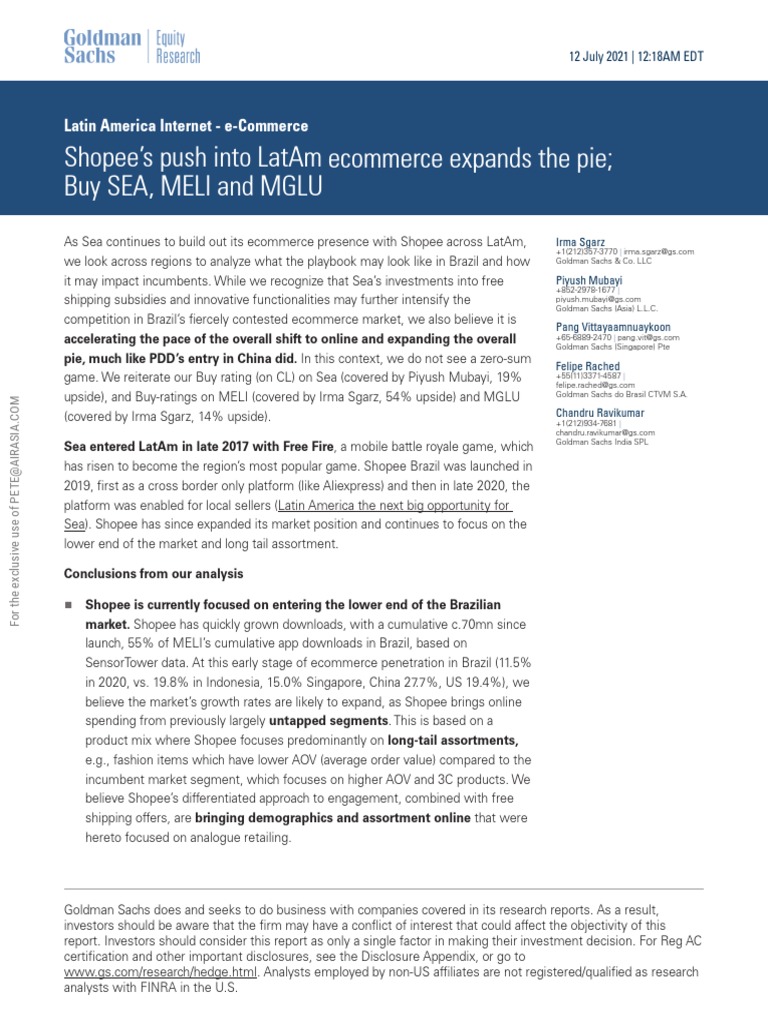 Shopee's Strategy in Brazil's Ecommerce | PDF | E Commerce | Economies