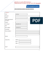 Banking Trainee Application Form