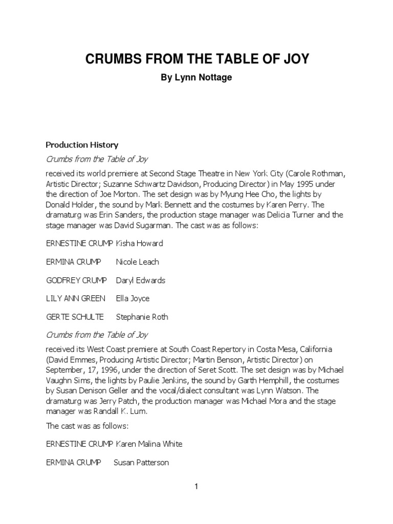 Crumbs From The Table Of Joy Pdf