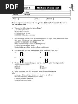 8k Light Multiple Choice Test Mirror Light