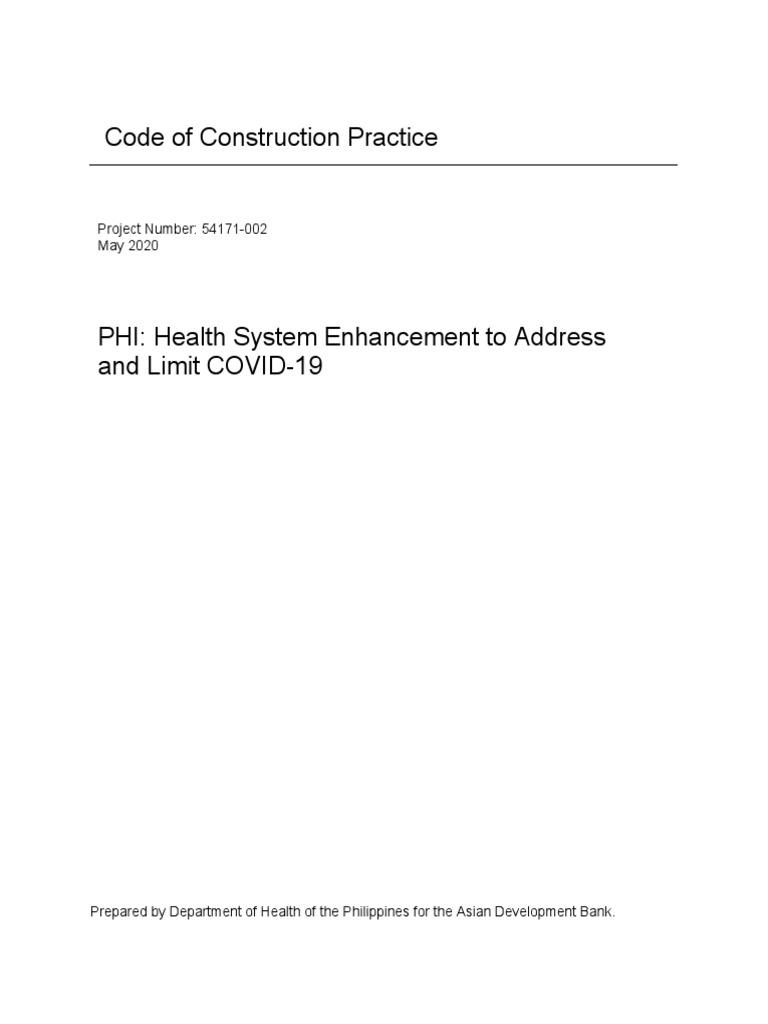 Adb Heal Code of Construction Practice | PDF | Waste | Medicine