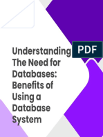 Understanding The Need For Databases Benefits of Using A Database System