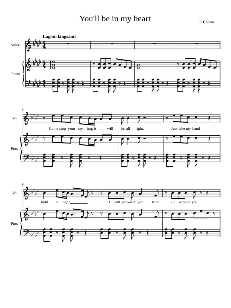 Youll be in my heart re phil collins youll be in my heart pdf