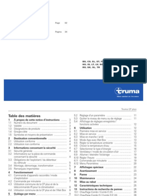 Truma CP Plus commande de chauffage