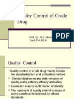Quality Control of Crude Drug