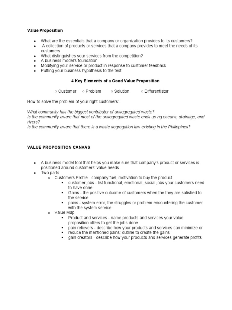 Our Value Proposition PDF Waste Economies