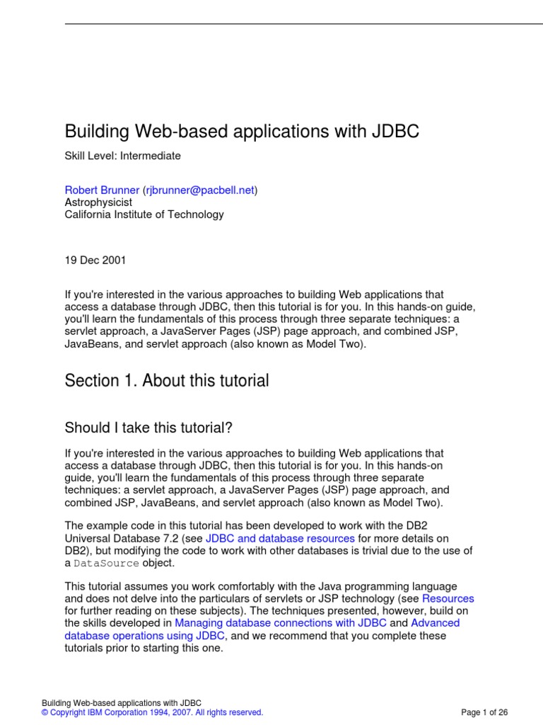J Jdbcweb A4 | PDF | Java Servlet | Java Server Pages