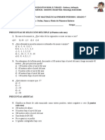 Evaluacion 1 Primer Periodo B Grado 7