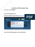 Launching Python Code Using Google App Engine (GAE)