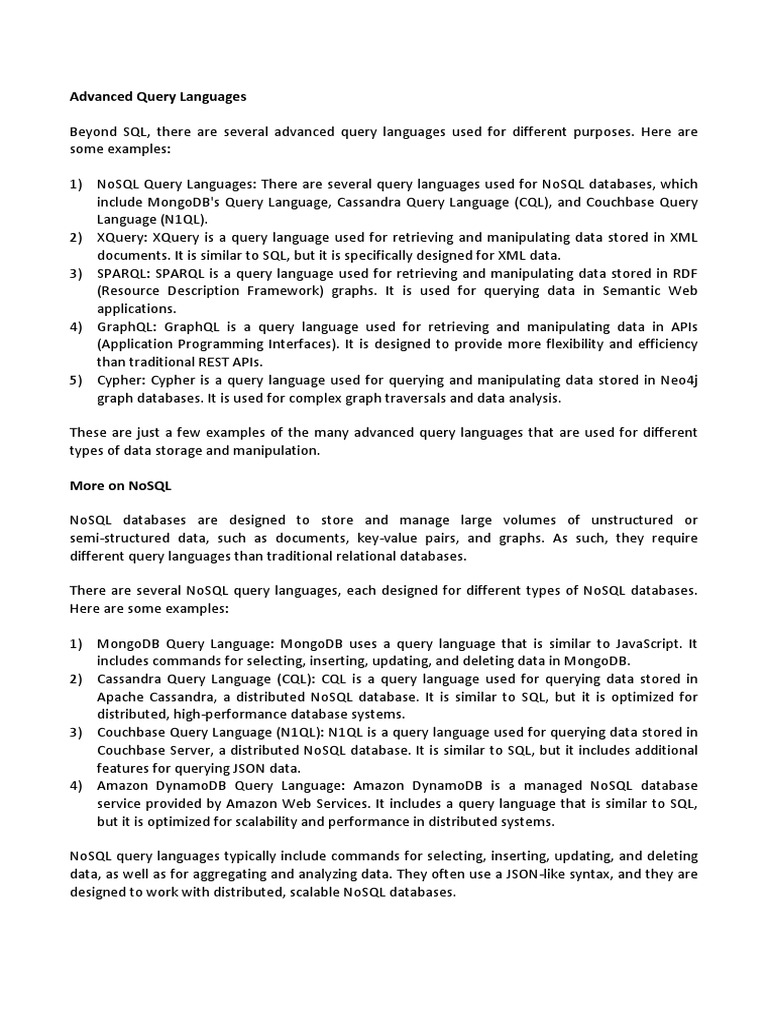 DB Material PDF No Sql Databases