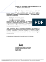 Declaracion Jurada de No Tener Antecedentes Penales