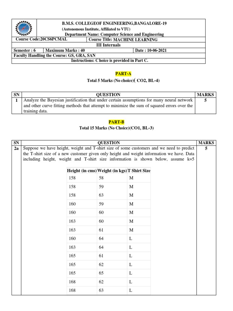ML T3 Set3 2021 | PDF | Cluster Analysis | Machine Learning