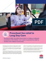 Preschool Fee Relief in Long Day Care