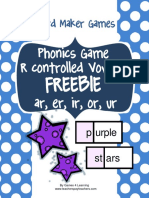 Phonics Game R Controlled Vowels Ar, Er, Ir, Or, Ur: Freebie