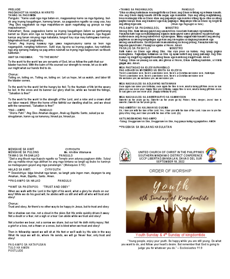 Uccp Libertad Order of Worship | PDF